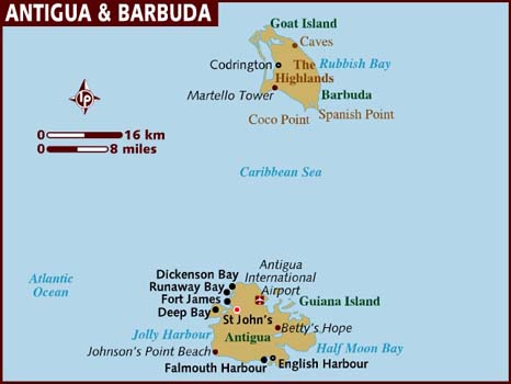 antigua et barbuda carte