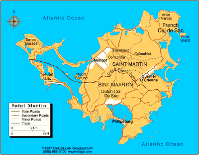 carte du Antilles Neerlandaises