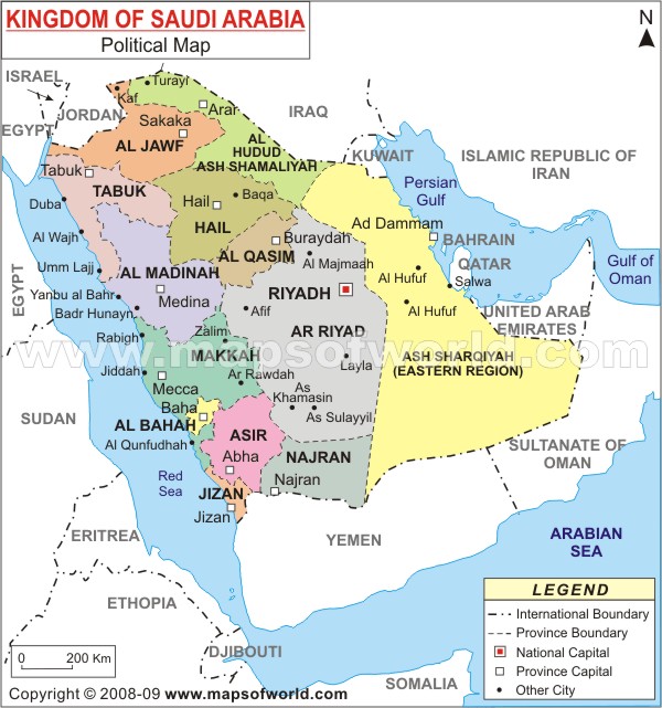 Arabie Saoudite politique carte