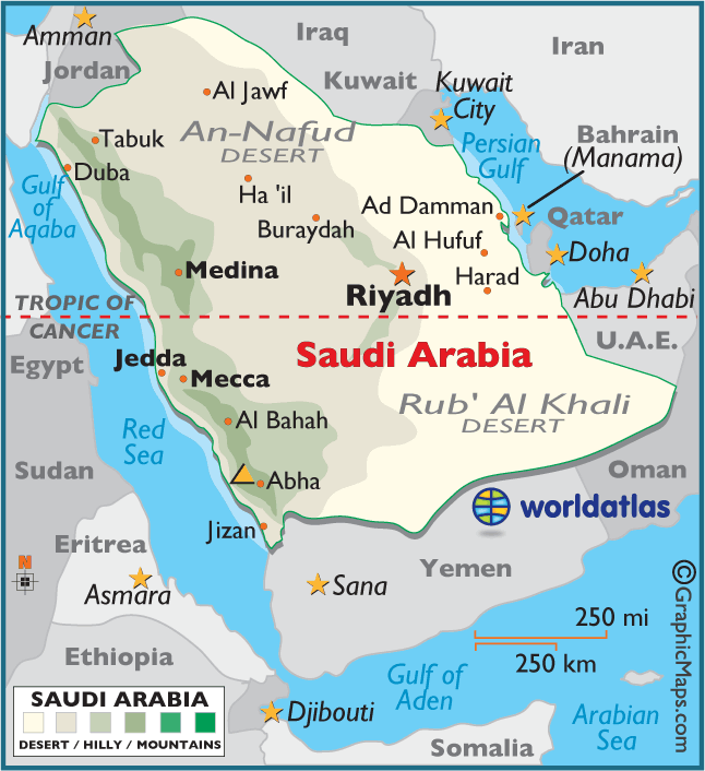 Arabie Saoudite carte