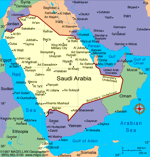 Arabie Saoudite politique carte