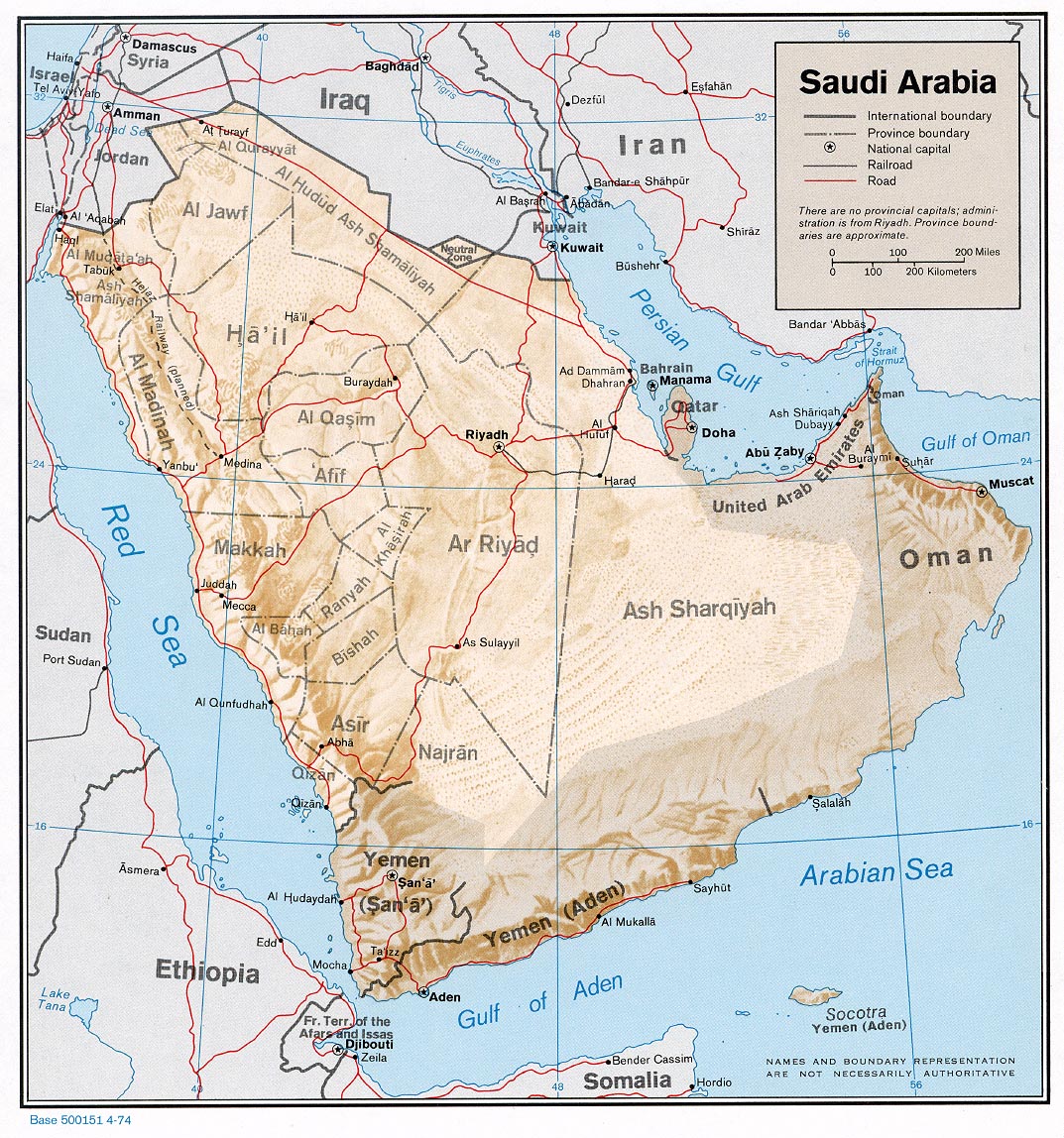 Arabie Saoudite soulagement carte