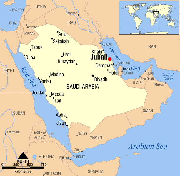 Al Jubayl Arabie Saoudite plan