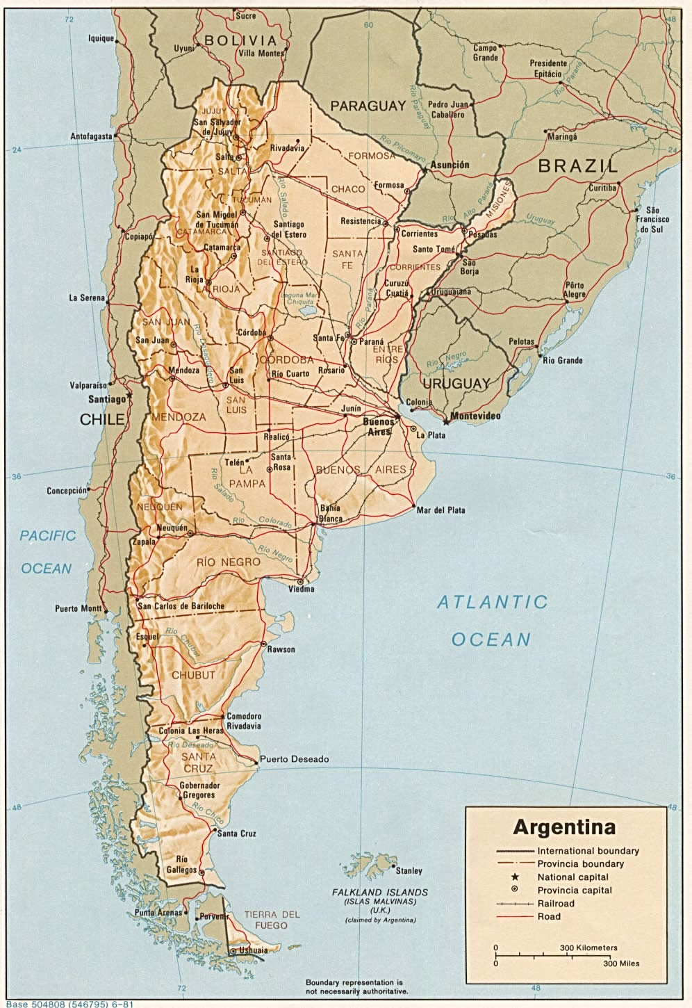 argentine physique carte