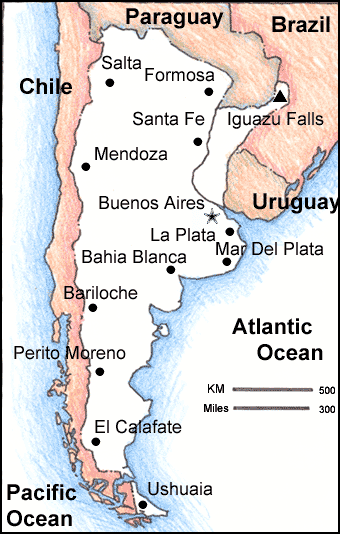 argentine villes carte