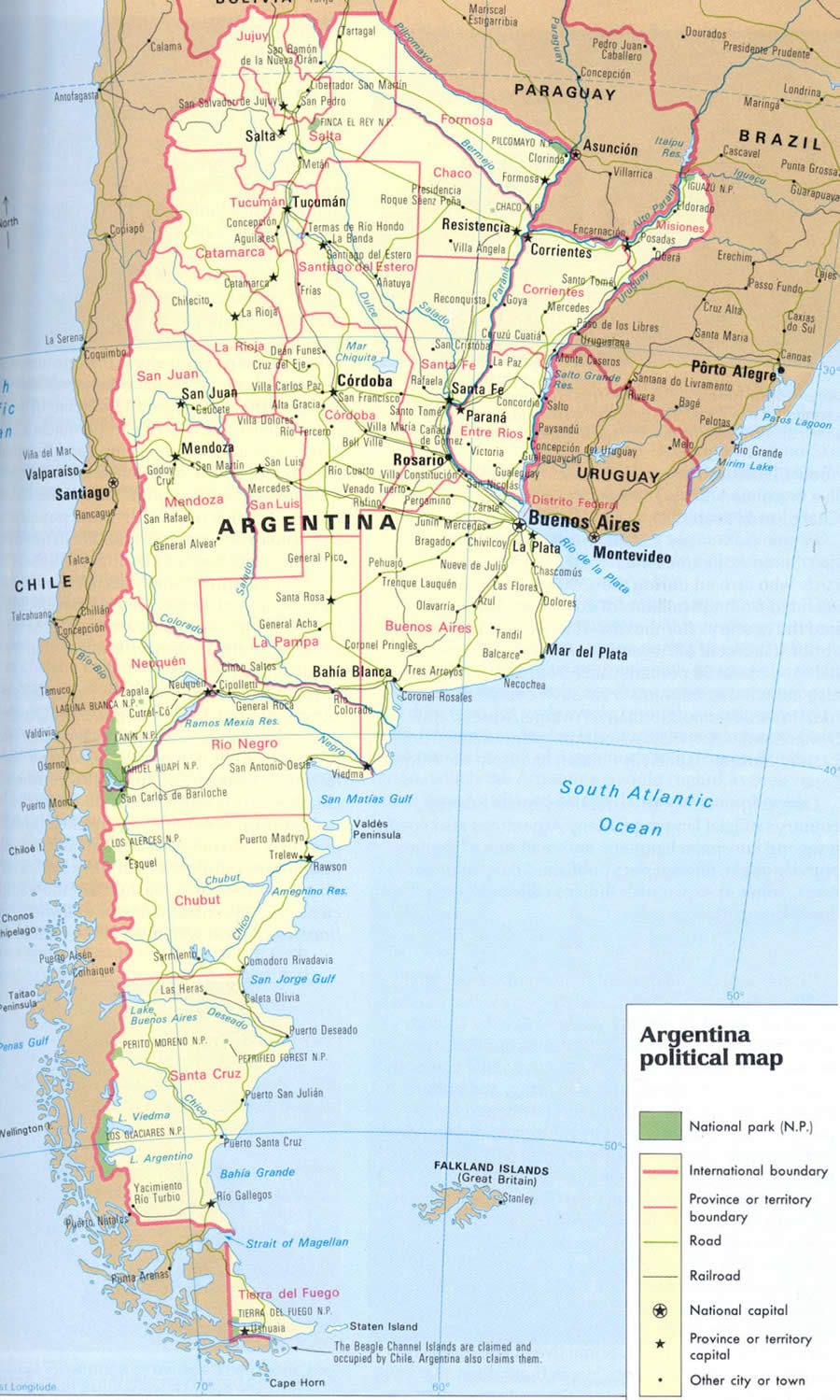 carte du argentine