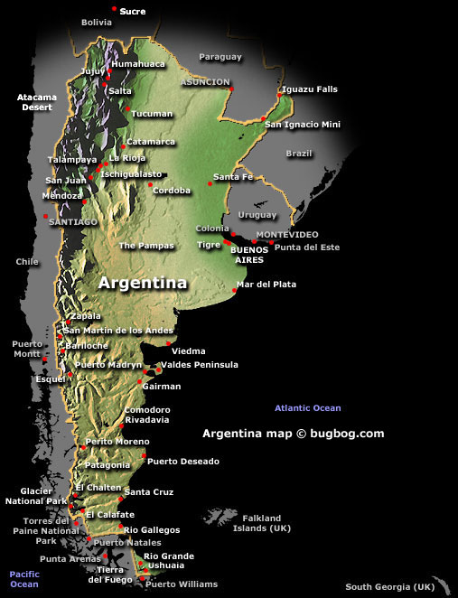 satellite argentine carte