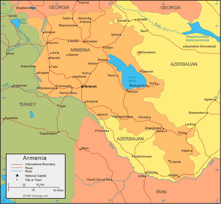 carte du Armenie