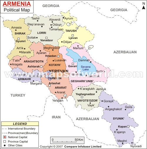 politique carte du Armenie