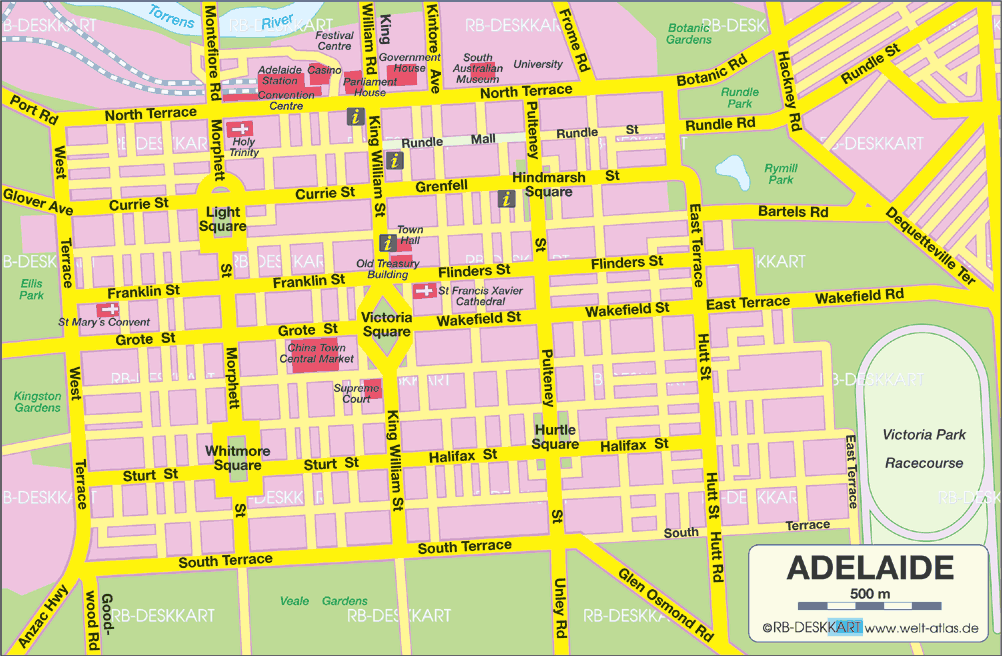 donwtown plan de Adelaide
