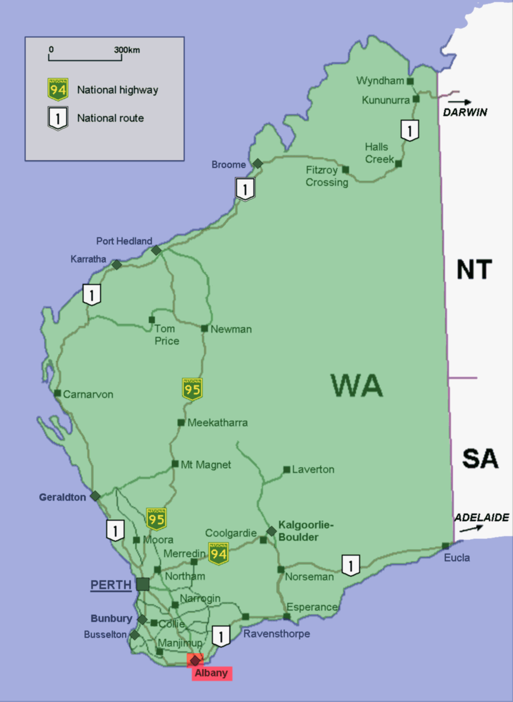 Albany location plan