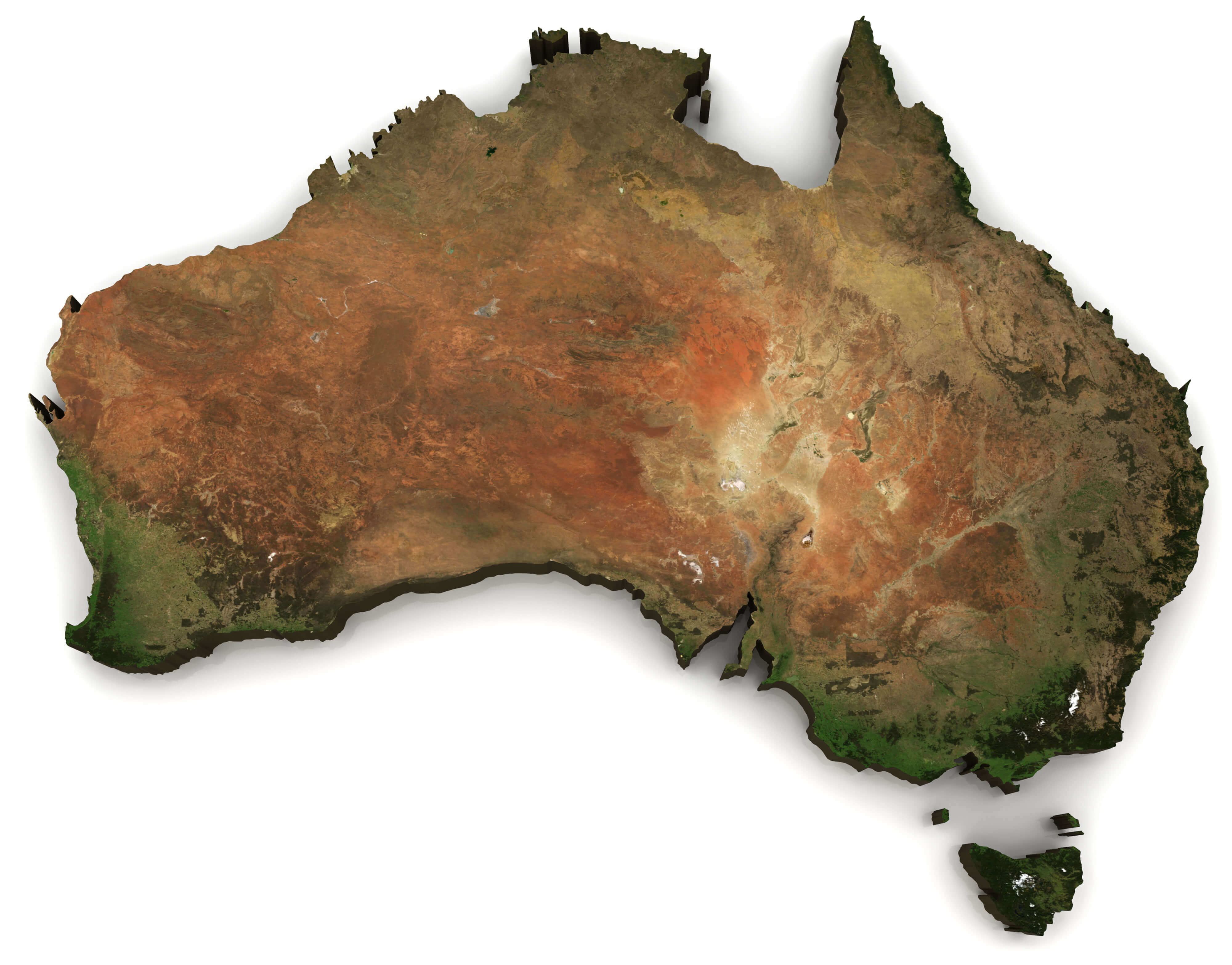 Australie 3d topographie Carte