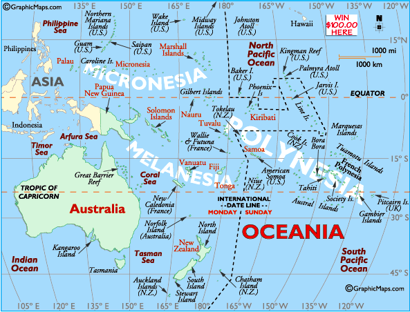 australie carte ocenia