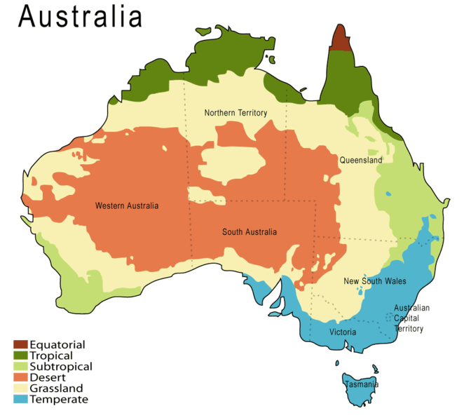 australie climat carte