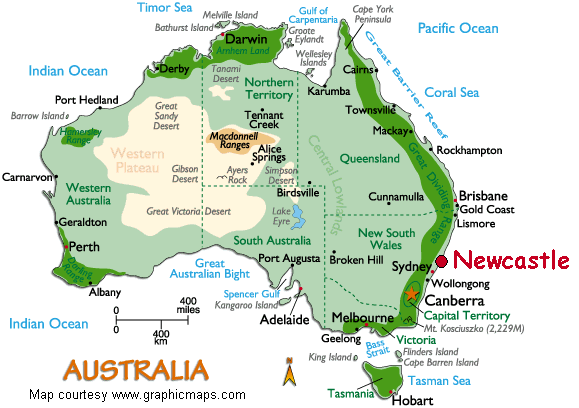 australie plan Newcastle
