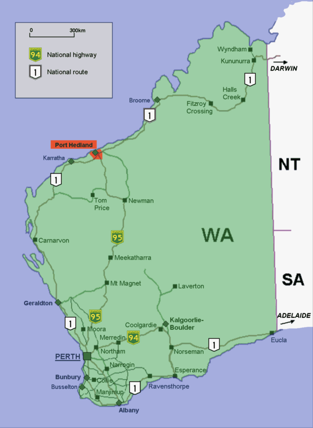 Port hedland plan occidental australie