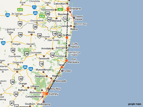 australie littoral plan Port Macquarie