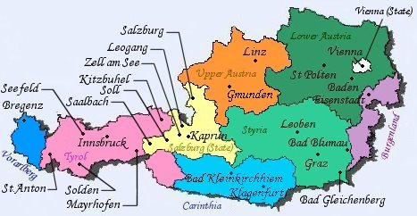 autriche regions carte