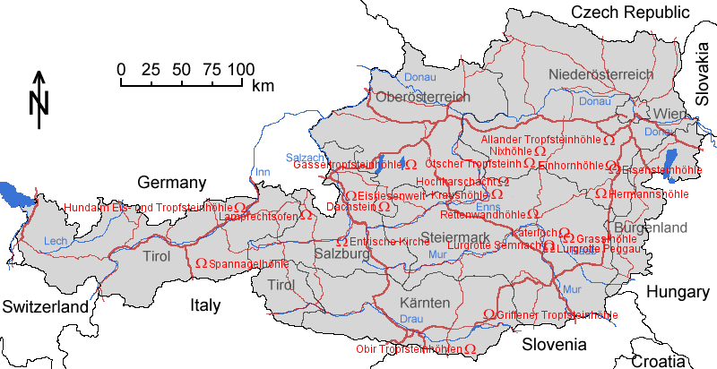 autriche rivieres carte