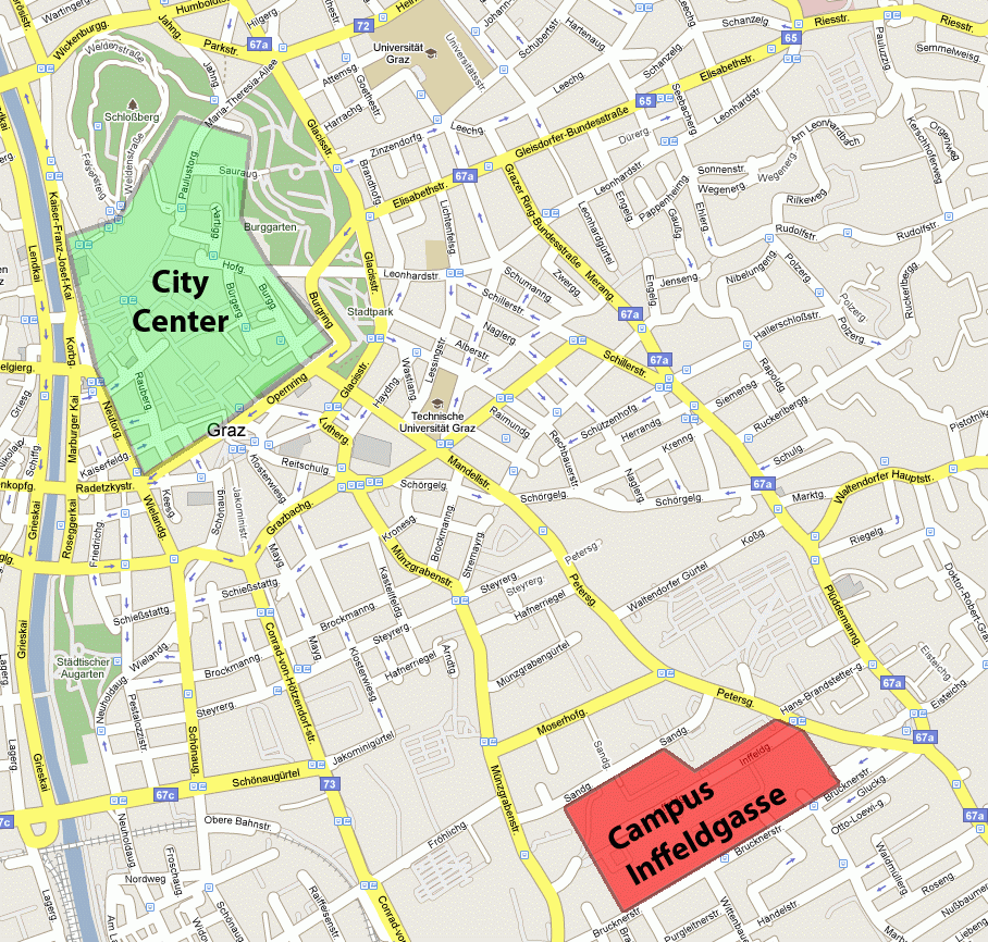 vile centre plan de Graz