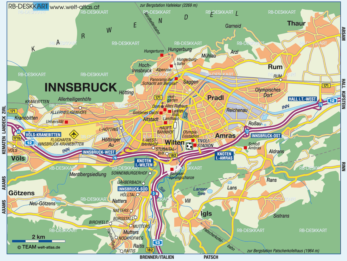 route plan de Innsbruck