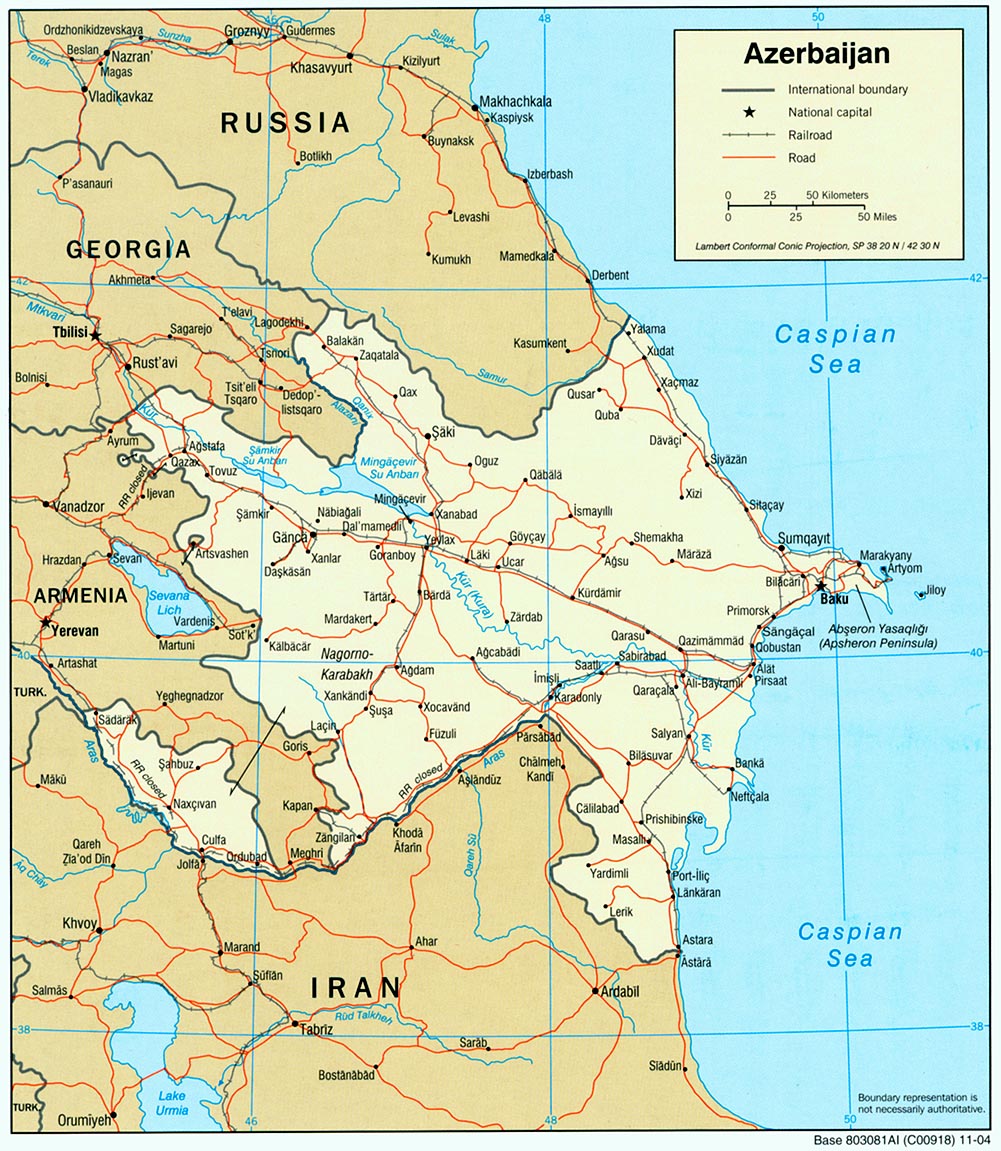 azerbaidjan politique carte