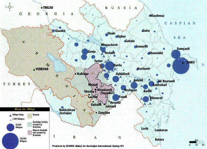 azerbaidjan refugies carte