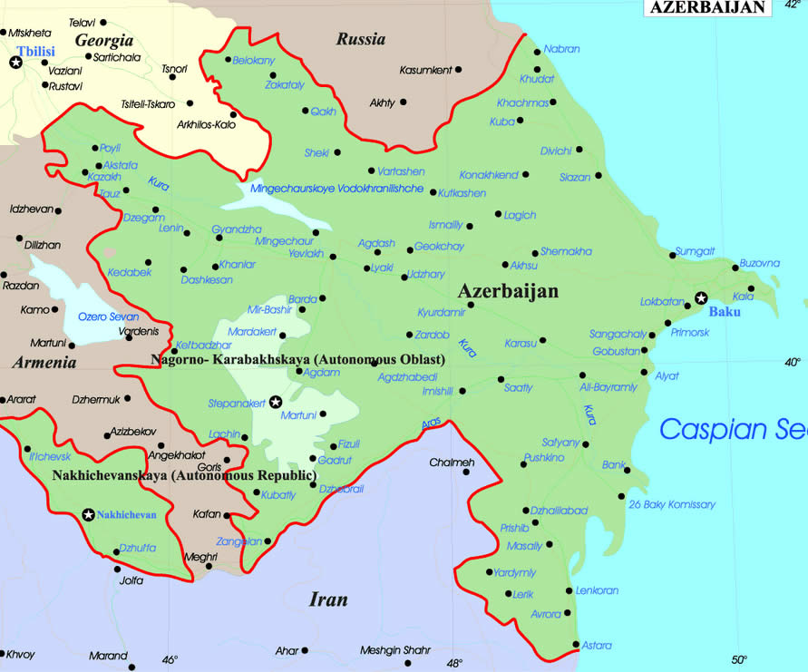 carte du azerbaidjan