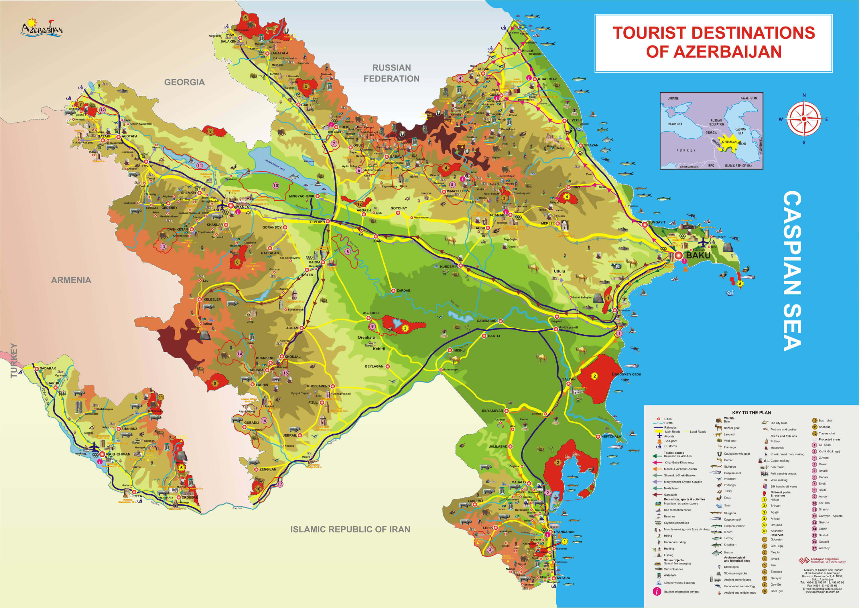 touristique carte du azerbaidjan