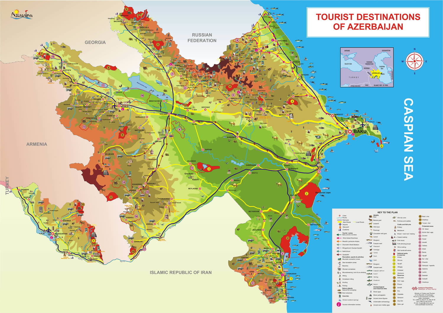 touristique carte du azerbaidjan b