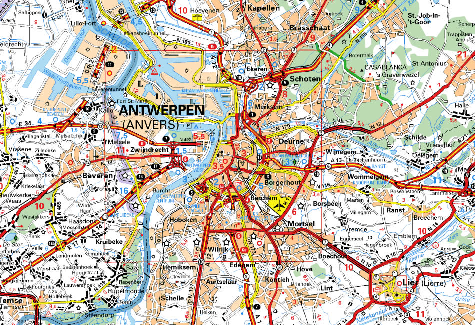 Antwerpen Kaart Centrum - kaart