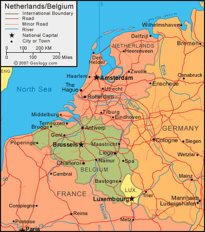 Belgique Carte Frontiere Internationale