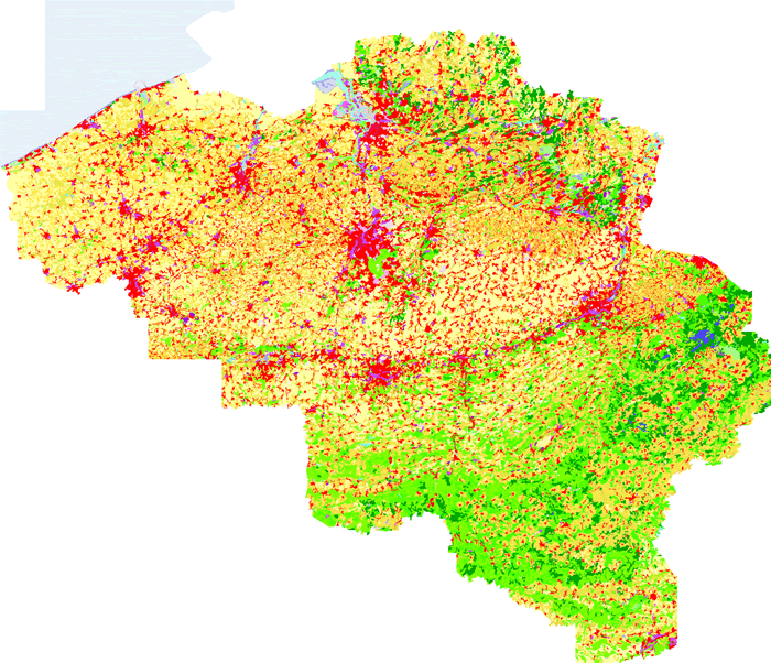 Belgique Carte de la Densité de la Population