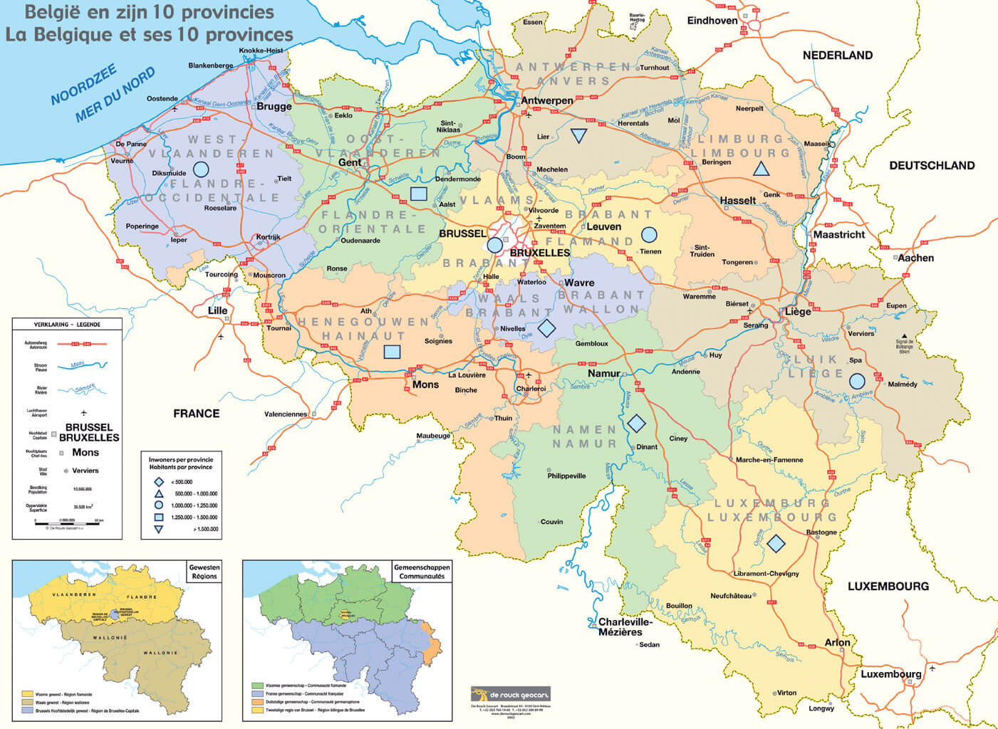 belgique 10 provinces carte