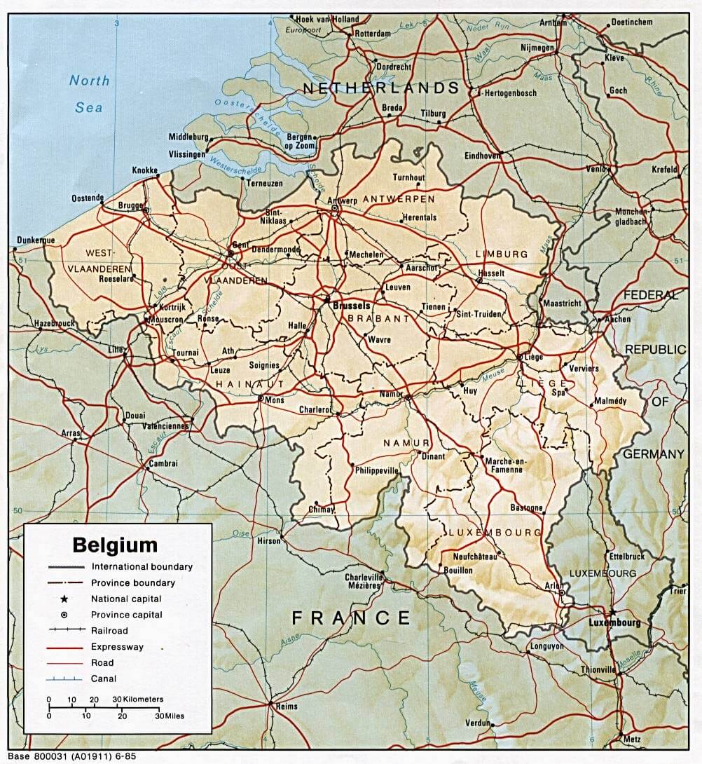 Belgique Carte Internationale