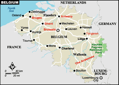 carte of belgique