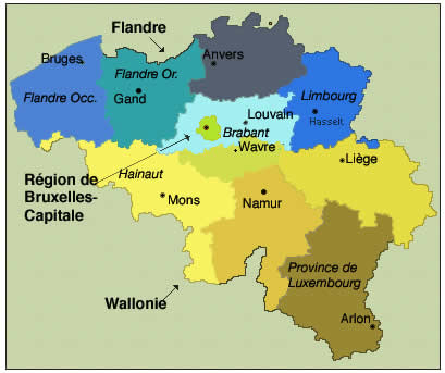 Carte du Belgique Regionale