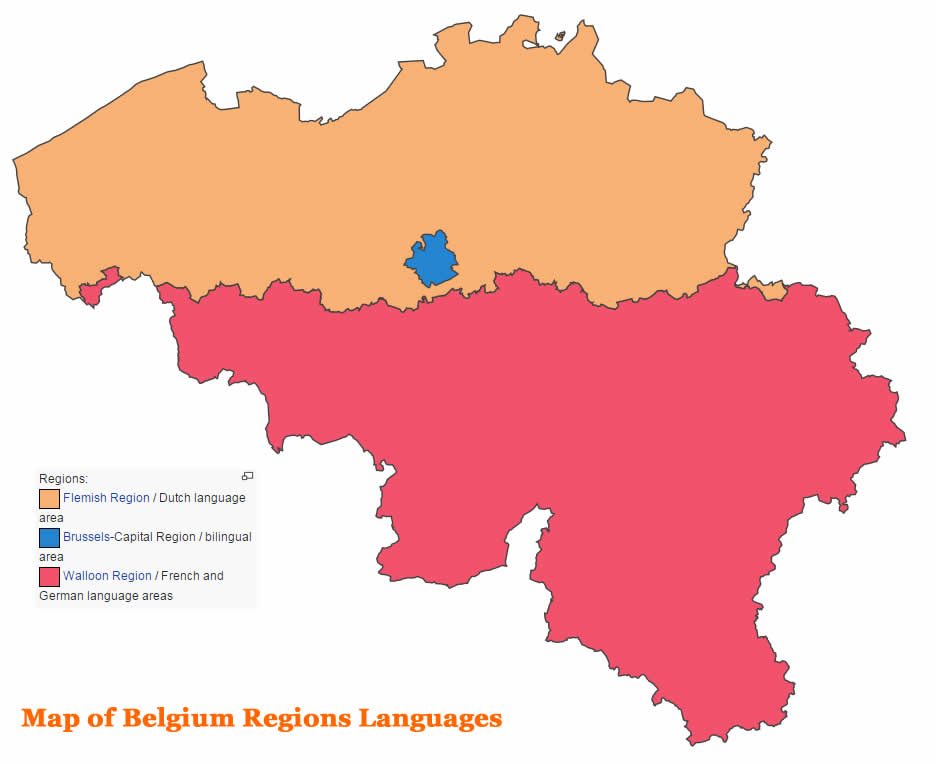 carte du belgique regions langues