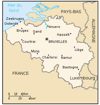 Française Carte d'Belgique