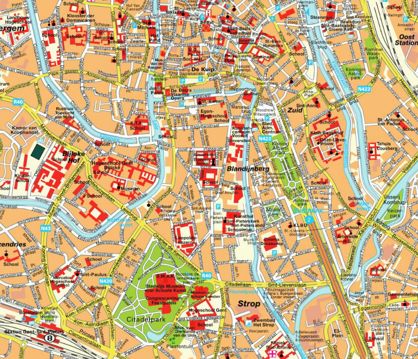 centre ville plan de Gent