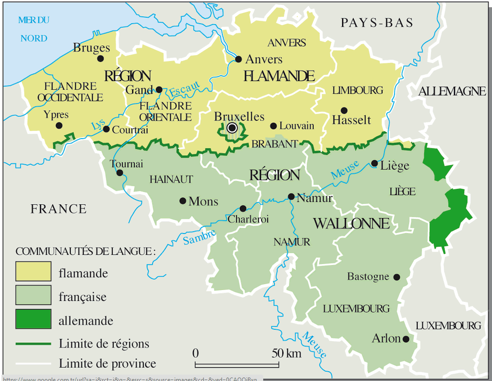 villes carte de la belgique