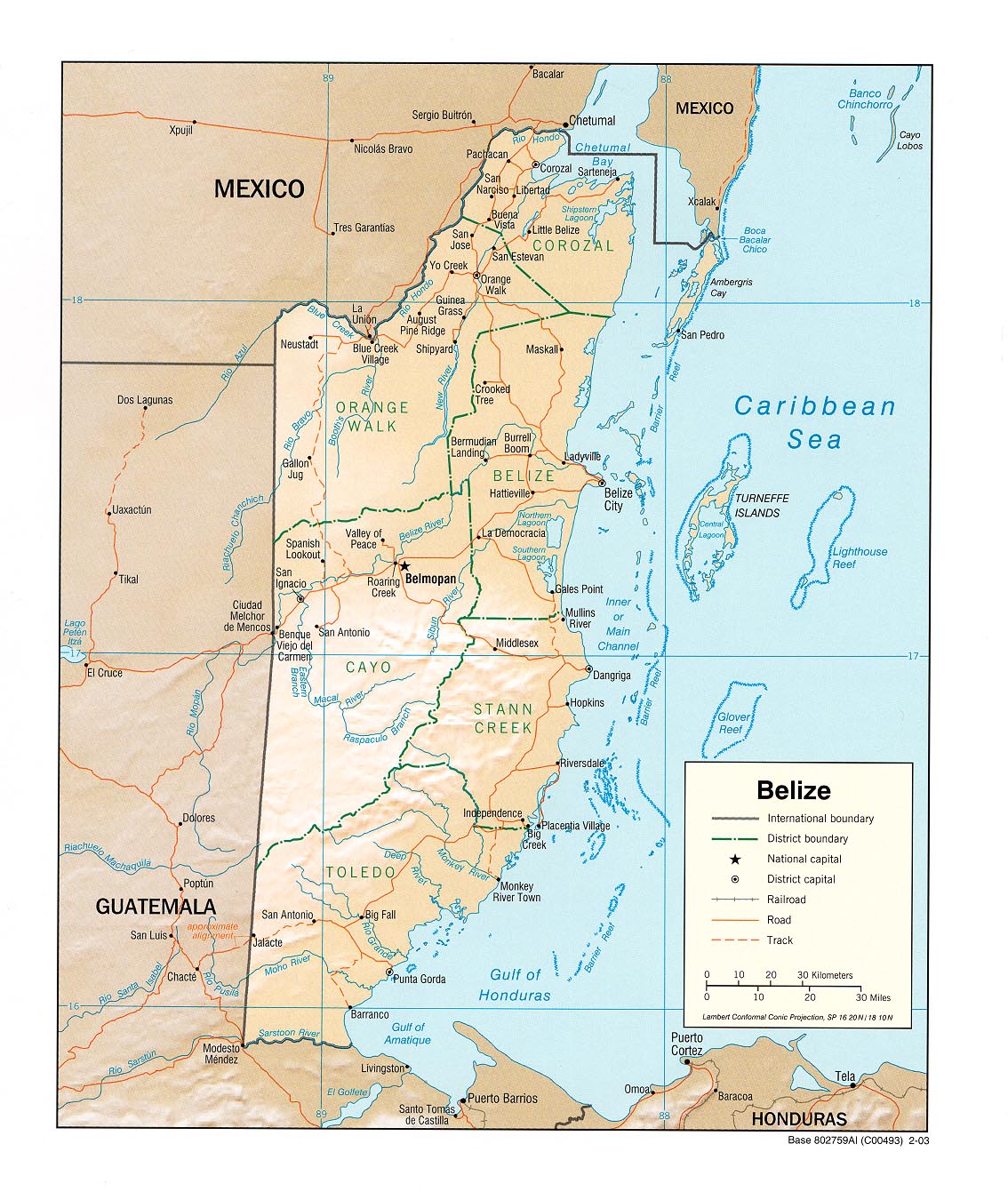 belize soulagement carte