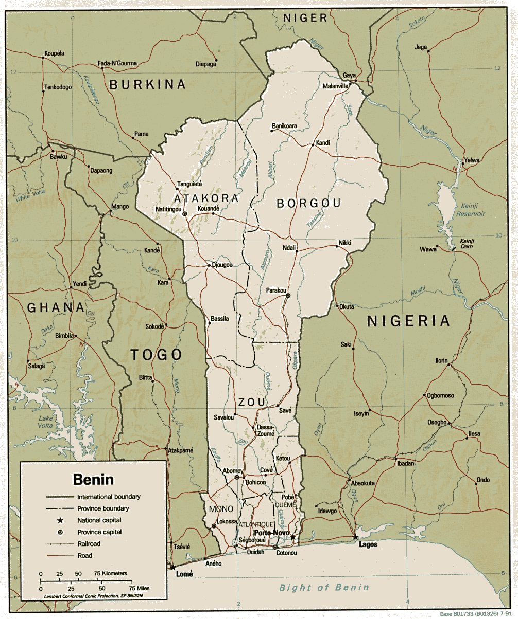 Benin politique carte
