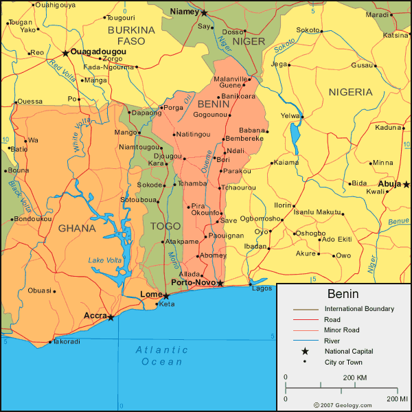 carte du benin