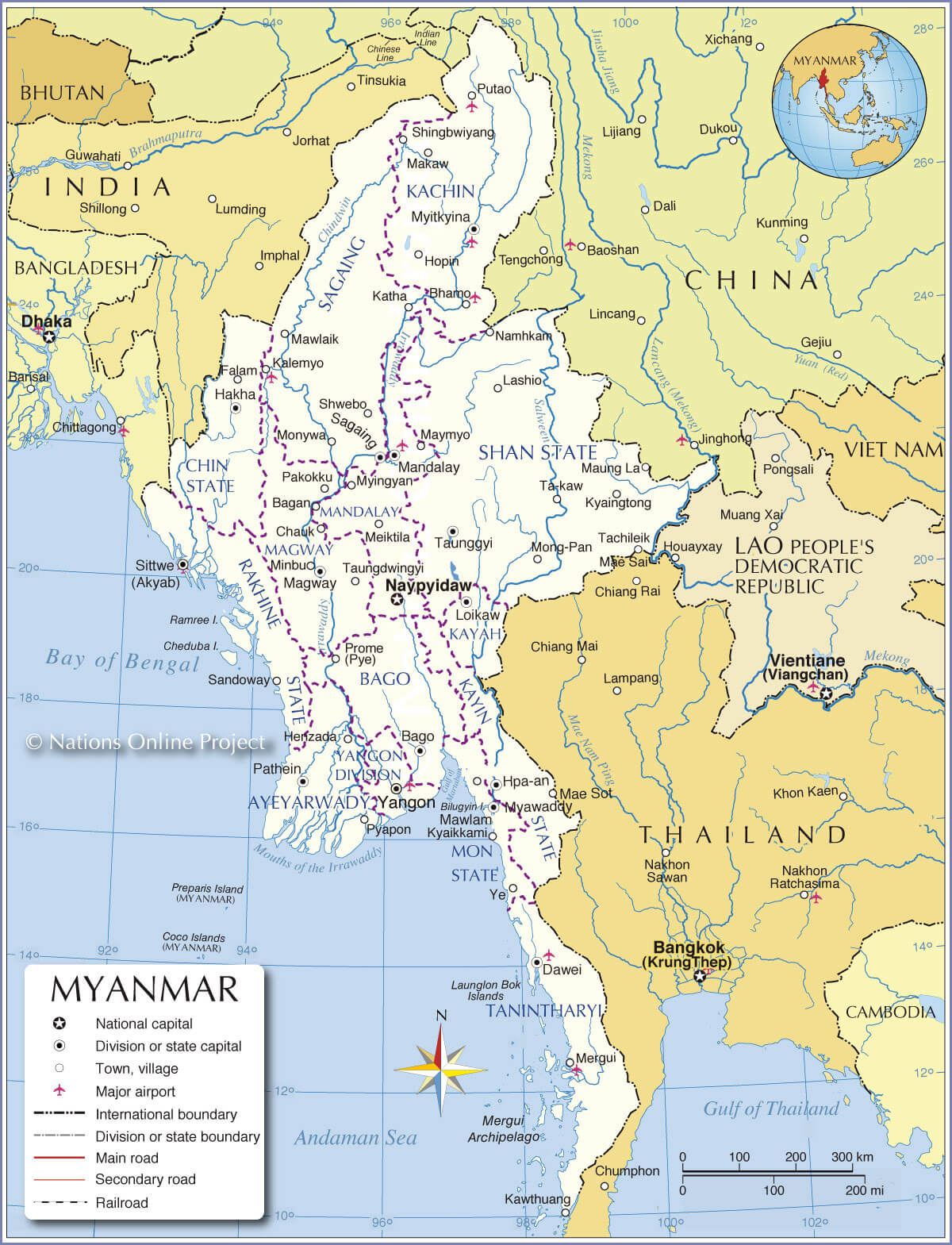 regional carte du Birmanie