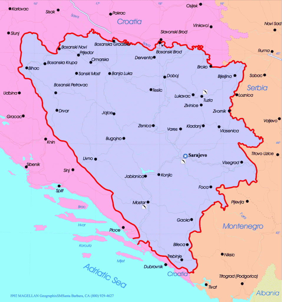 Bosnie herzegovina carte