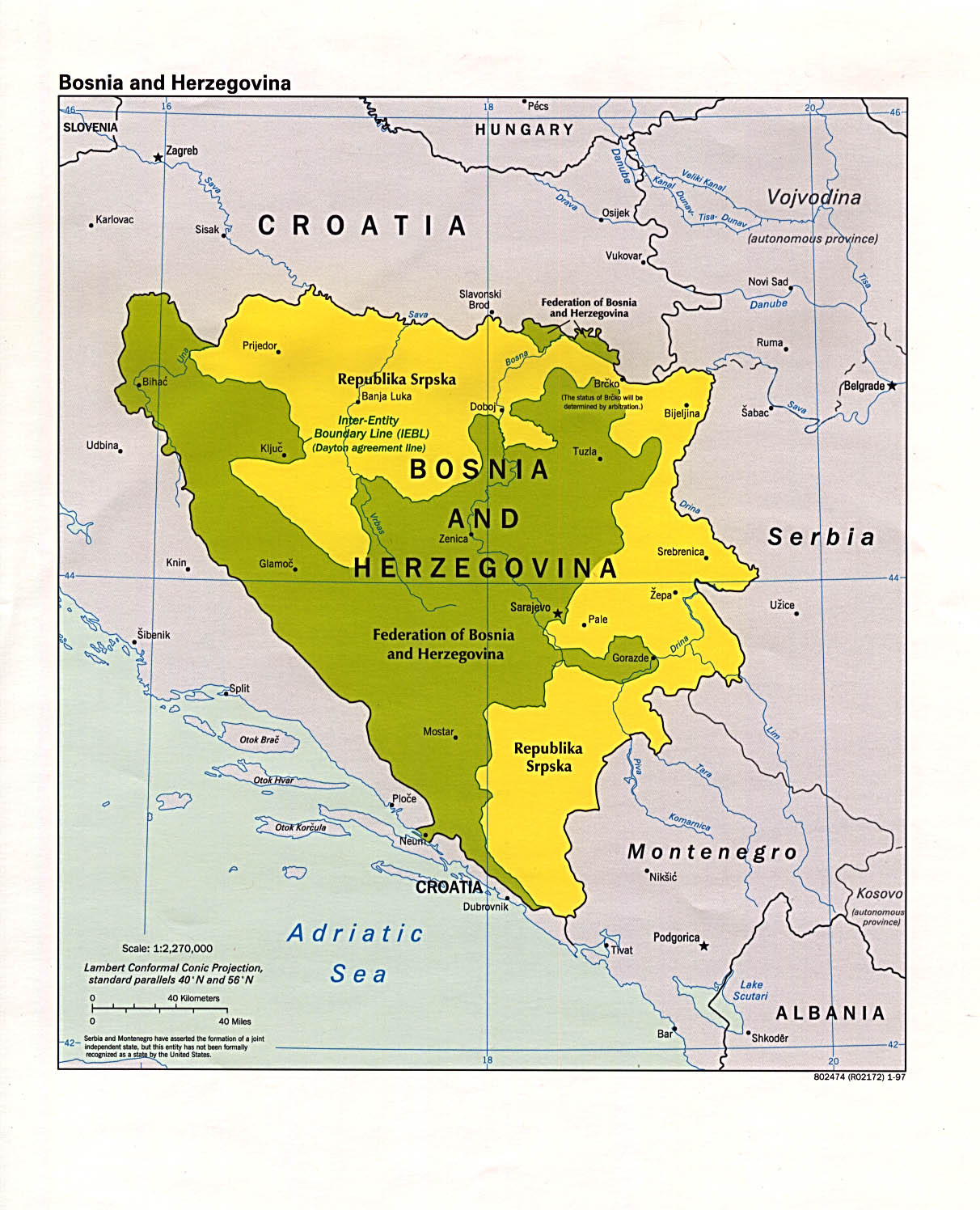 Bosnie herzegovina carte