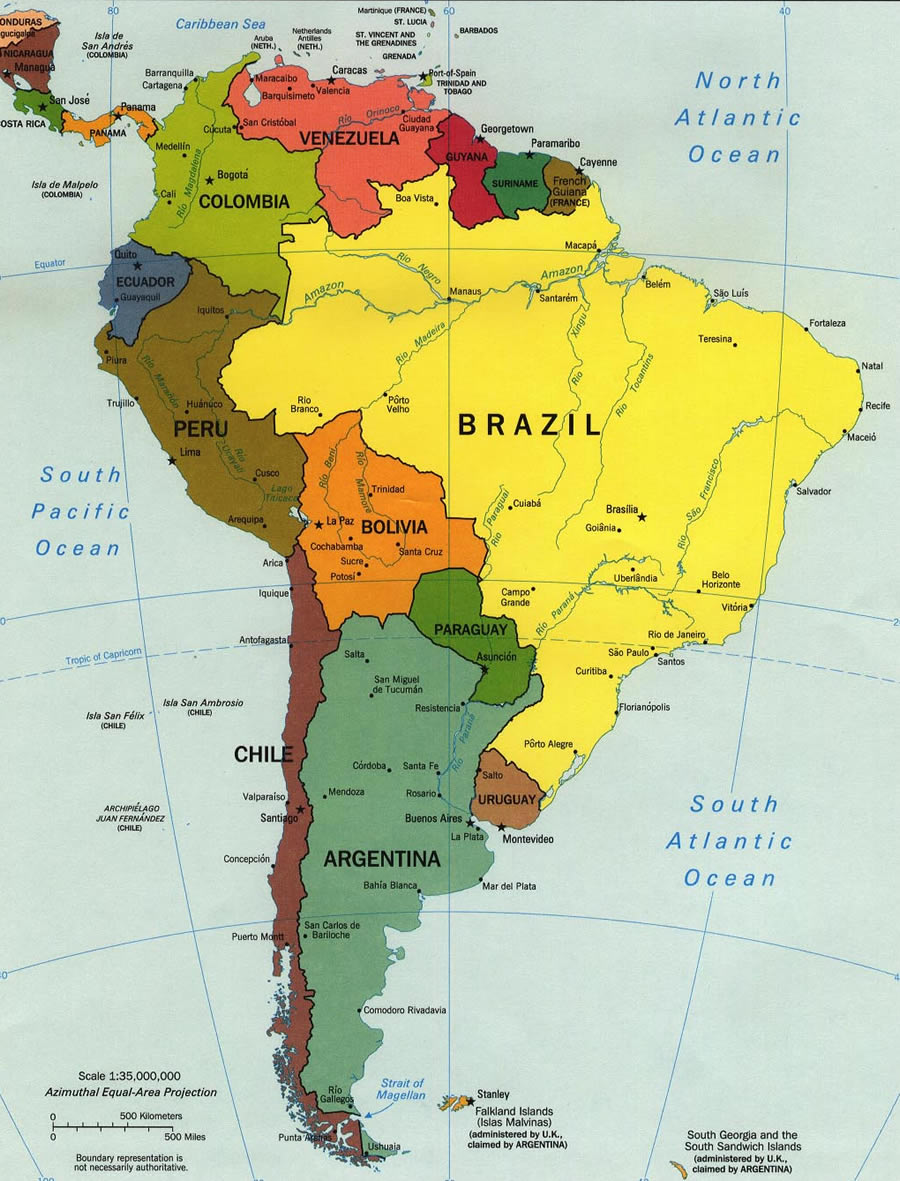 bresil carte sud amerique