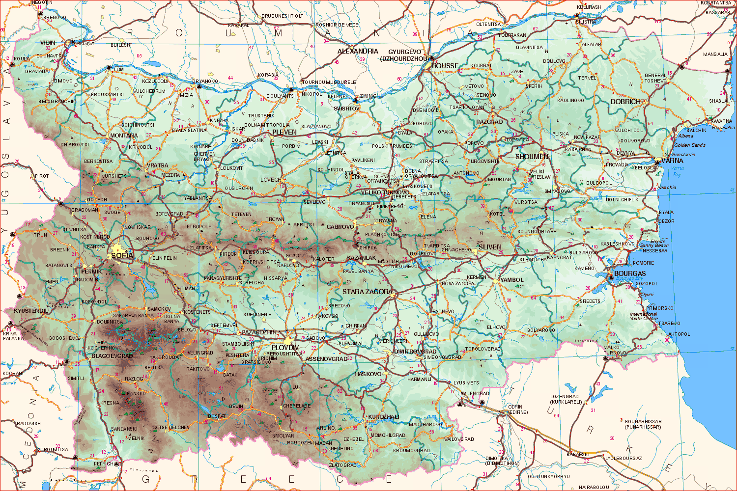 bulgarie soulagement carte