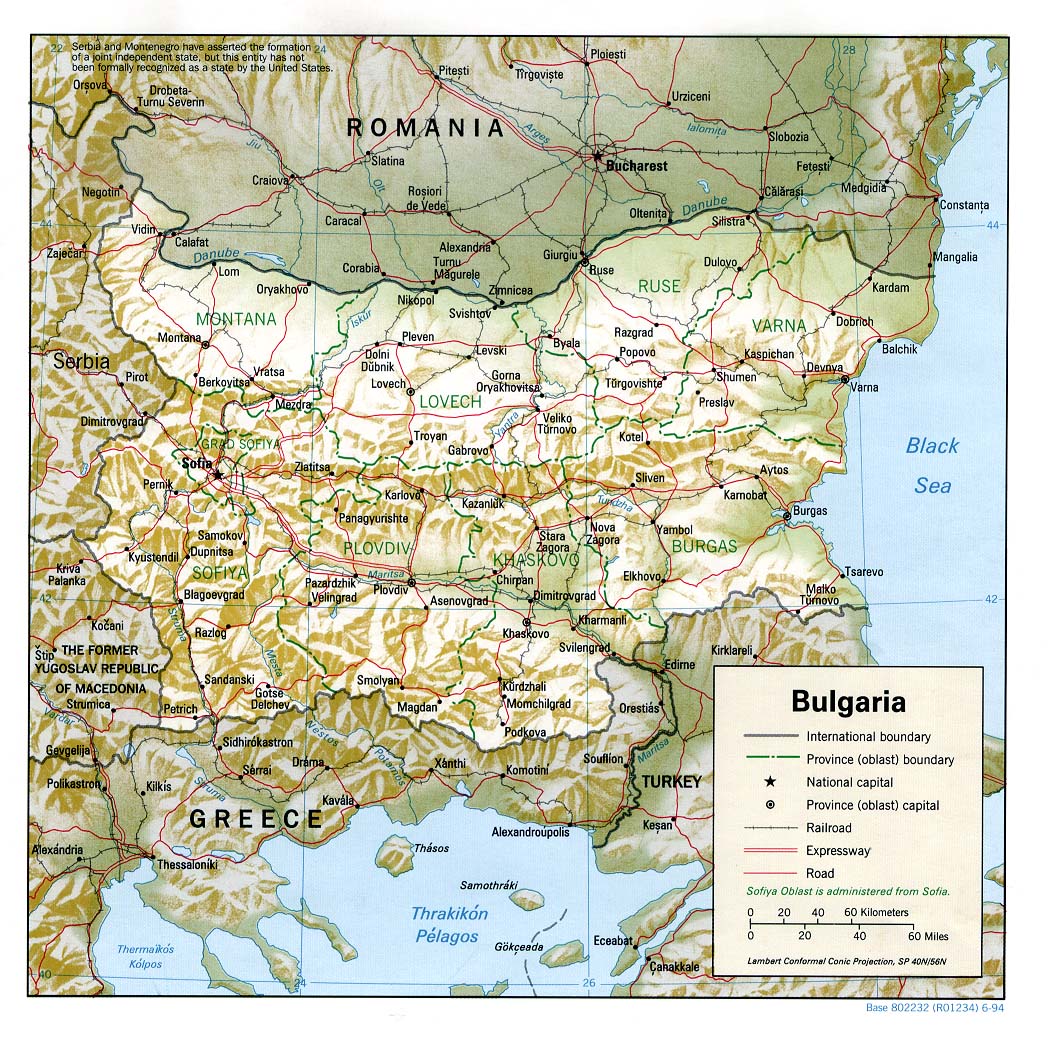 bulgarie soulagement carte